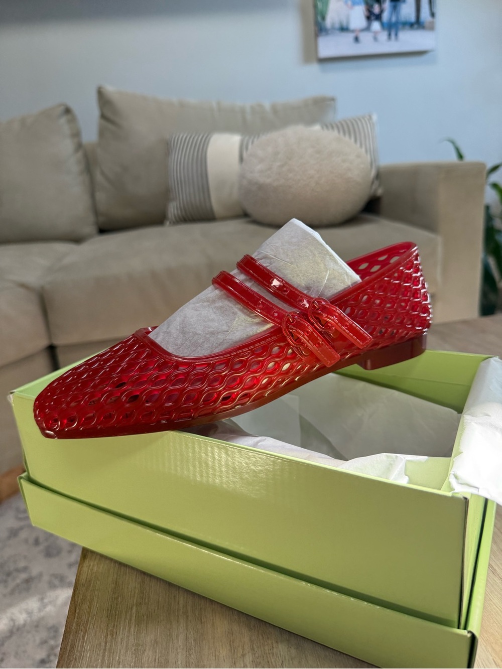Sam Edelman Mila Jelly Flats in Red - Picture 5 of 5